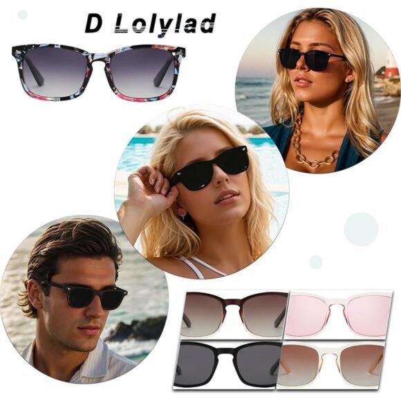 Polarized Sunglasses for Womens UV 400 Protection Retro Floral Design - Picture 3 of 7